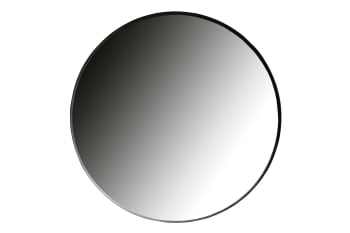 Doutzen - Grand miroir rond en métal noir