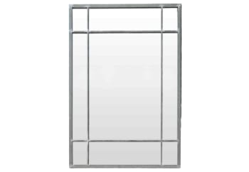 Wallis - Miroir Art Déco en métal finition zinc - 130 x 90 cm - Wallis