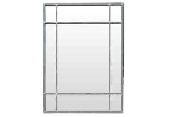 Wallis - Miroir Art Déco en métal finition zinc - 97 x 67 cm - Wallis