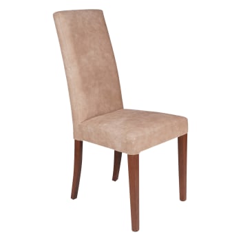 Chaise classique en tissu polyester marron