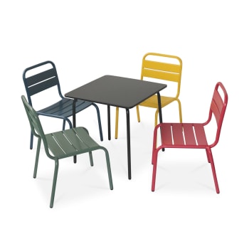 Anna - Ensemble table et chaises enfant multicolore,4 places