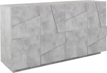 Noel - Buffet avec 4 portes effet bois gris ardoise 162x44h86 cm