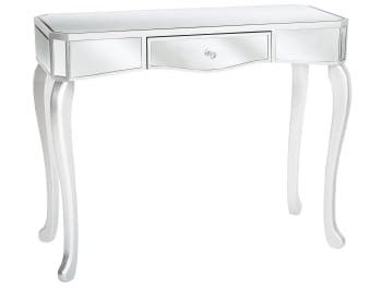 Carcassonne - Tavolino consolle vetro argento 96 x 40 cm
