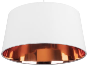 Kallar - Lampe suspension blanche et cuivrée