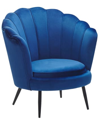 Lovikka - Fauteuil Velours Bleu marine