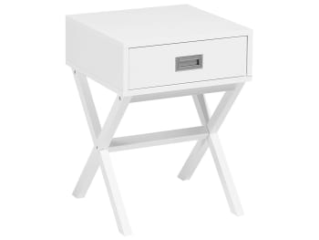 Monroe - Table basse blanche avec tiroir