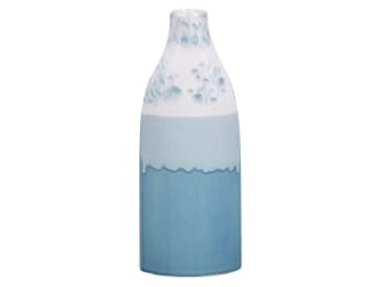 Callipolis - Grès Vase à fleurs 30 Bleu Blanc