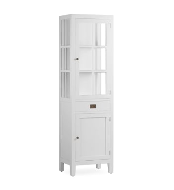 Everest - Vitrine en bois de mindi blanc H 190 cm