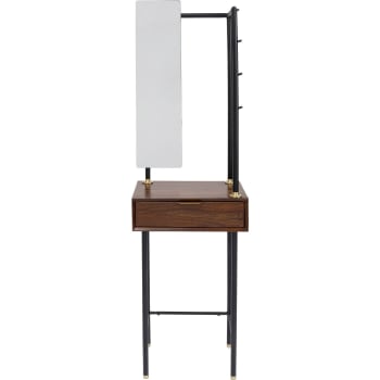 Ravello - Coiffeuse 1 tiroir avec miroir en sheesham massif et acier