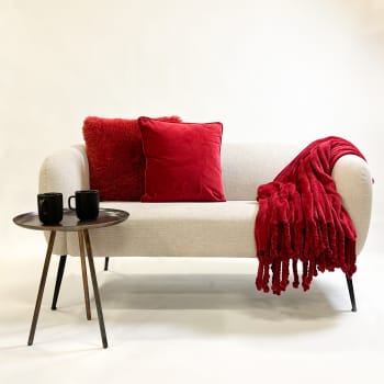 FLORIJN - Plaid rouge fleece 150x200 cm uni