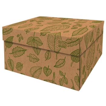 Caja de almacenaje natural leaves 39.5x32x21cm