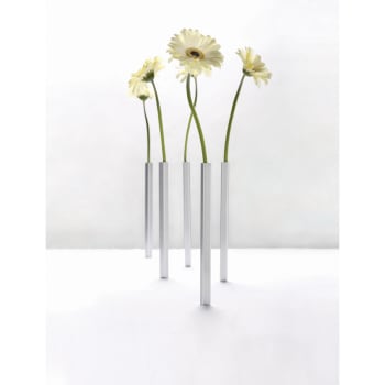Vase argenté - design cylindrique Stella