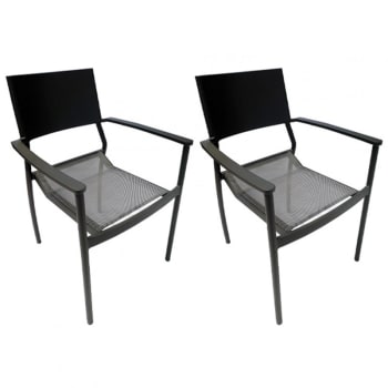 Dola - Lot de 2 chaises de jardin en aluminium et revêtement textilène