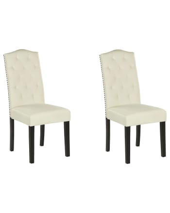 Shirley - Set di 2 sedie da pranzo tessuto crema