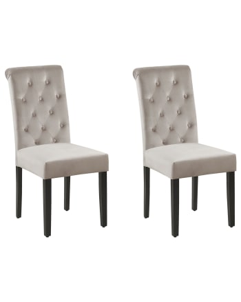 Velva - Lot de 2 chaises en velours gris II