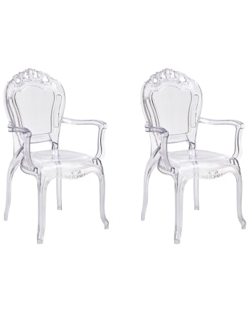 Lot De 2 Chaises Transparentes Beliani Midway – Design Moderne En Polycarbonate (Neuf)