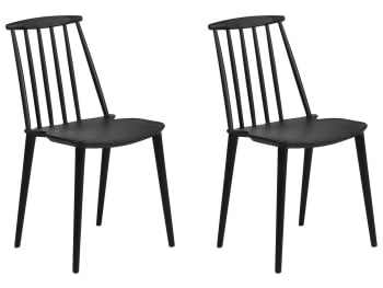 Ventnor - Conjunto de 2 sillas de comedor negras