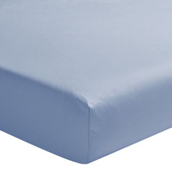 ROYAL LINE - Drap housse en percale de coton bleu 160x200