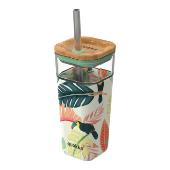 LIQUID CUBE - Travel mug  toucans 54 cl décoré en verre H24