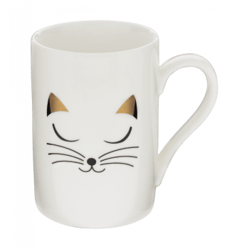 SCHLUCK - Tazza mug 30 cl  - White Cat - porcelaine de chine - 7 x 0 x 10 cm