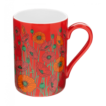 SCHLUCK - Tazza mug 30 cl  - Coquelicots - porcelaine de chine - 7 x 0 x 10 cm