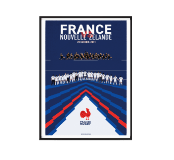 FRANCE RUGBY - Affiche XV de France - France/Nouvelle-Zélande Haka 2011 40 x 60 cm