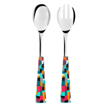 Set utensili da cucina acciaio inossidabile manico effetto porcellana  MAIOLICA POLICROMA