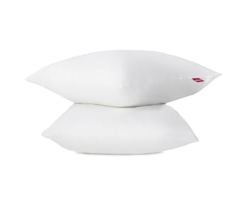 DOUCEUR - Lot de 2 oreillers 60 x 60 cm polyester moelleux blanc