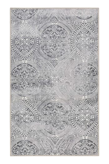 Louis - Tapis de bain motif paisley gris 80x150