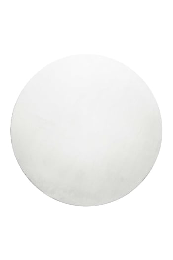 Villa rosso - Tapis rond tufté mèches rases (15 mm) blanc 200 D