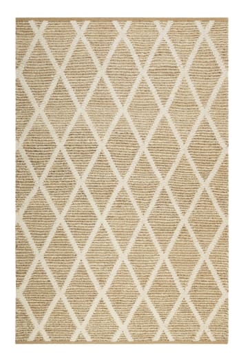 Novella - Nachhaltiger Teppich aus Naturfaser, Rauten Muster, alle Räume 80x300