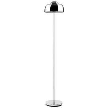 AKI - Lampadaire abat jour et pied métal argent