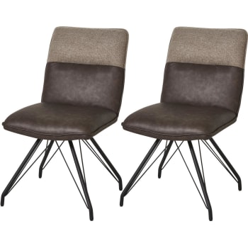Chaise en tissu et en métal noir ( lot de 2) OLIVIA - HELLIN
