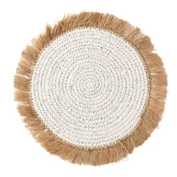 Relaxdays Tovagliette Sottopiatto in Giacinto d'Acqua, Set 6, 37cm, Placemat Americane, Sottopentola, Naturale Nero