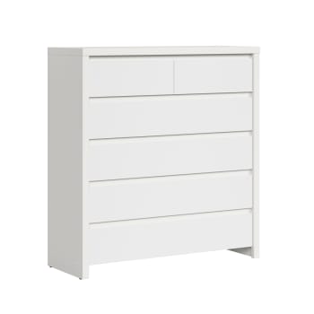 Soren - Commode 6 tiroirs blanche