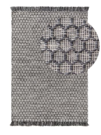 MIMPI - Alfombra de exterior & interior de poliéster gris oscuro de 200x300 cm
