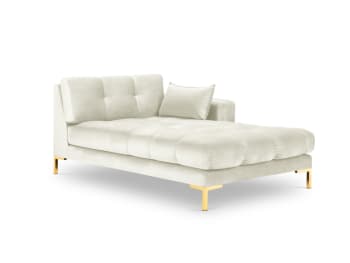 Mamaia - Chaise longue destra in velluto, beige chiaro