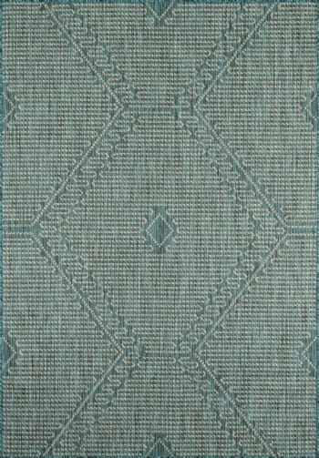 SAMBA - Blauer Teppich mit geometrischem Muster - 120x160