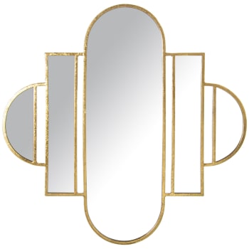 ART DÉCO - Miroir en métal doré 82x2x80cm