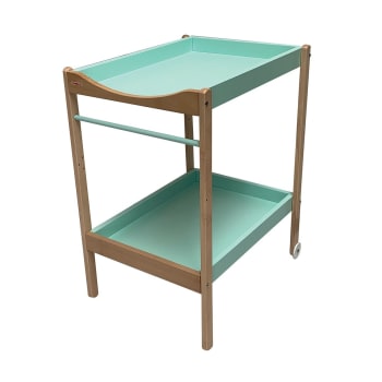 MARGOT - Table à langer  bicolore vert menthe - 72x90x55 cm