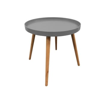 Table d'appoint ronde avec plateau gris