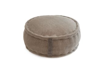 STONE WASHED - Pouf tondo in cotone effetto lavato sabbia