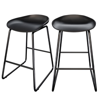 Yoshi - Set aus 2 Stuhl für Mittelinsel schwarz, 65.5 cm