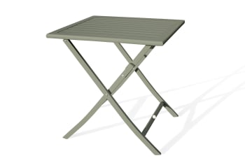 Marius - Table de jardin pliante en aluminium kaki
