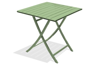 Marius - Table de jardin pliante en aluminium vert lagune