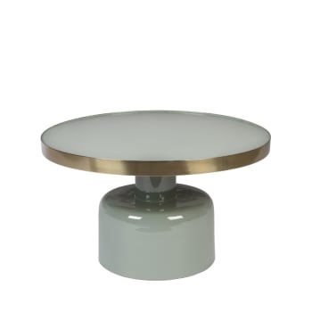 Glam - Table basse design en métal D60cm vert d'eau