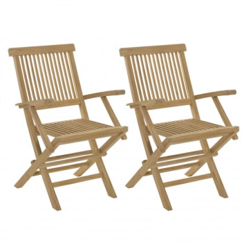 Harris - Conjunto de 2 sillones de jardín de madera de teca