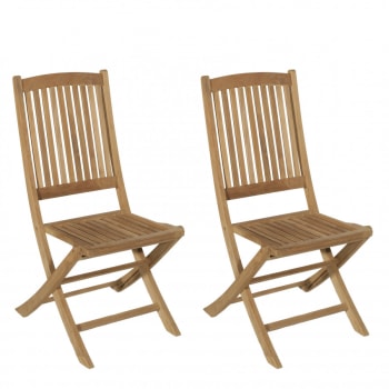 Harris - Conjunto de 2 sillas de jardín de madera de teca