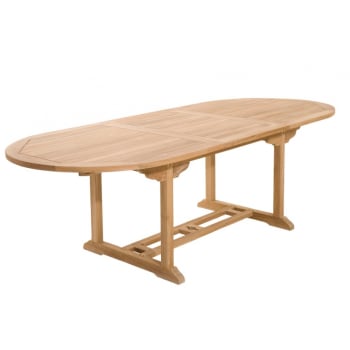 Harris - Table de jardin en teck 8/10 personnes extensible L240 cm
