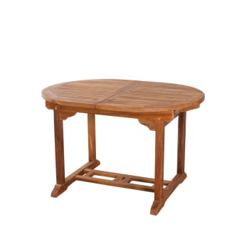 Hanna - Table de jardin teck huilé extensible 4/6 personnes L180 cm